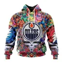 Hoodie NHL Edmonton Oilers Special Grateful Dead Design St2304