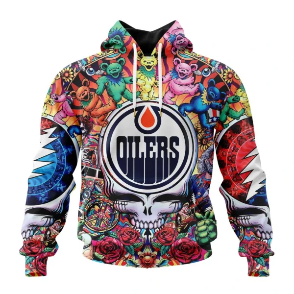 Hoodie NHL Edmonton Oilers Special Grateful Dead Design St2304