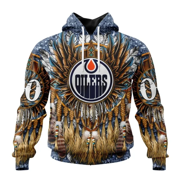 Hoodie NHL Edmonton Oilers Special Native Costume Design St2201