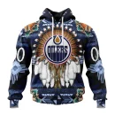 Hoodie NHL Edmonton Oilers Special Native Costume Design St2202
