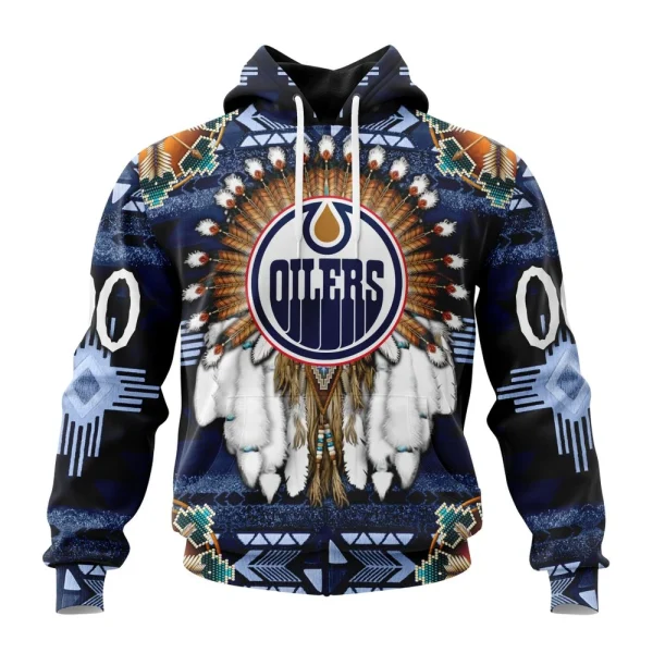 Hoodie NHL Edmonton Oilers Special Native Costume Design St2202