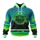 Hoodie NHL Edmonton Oilers Special Northern Lights Design St2302