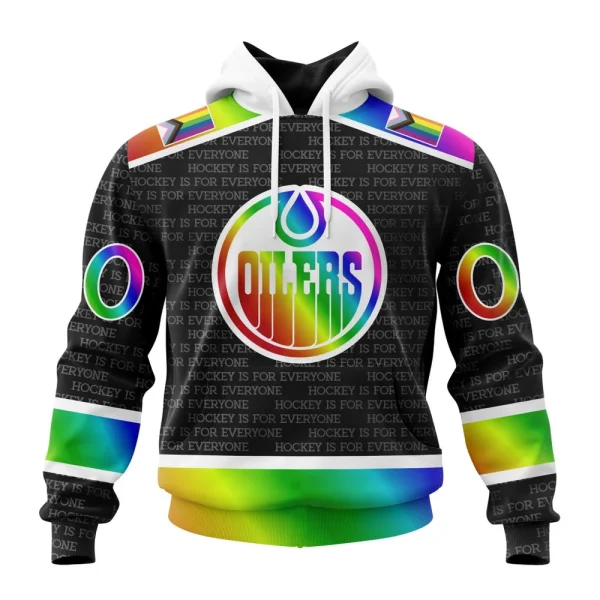 Hoodie NHL Edmonton Oilers Special Pride Design Hockey Is For Everyone