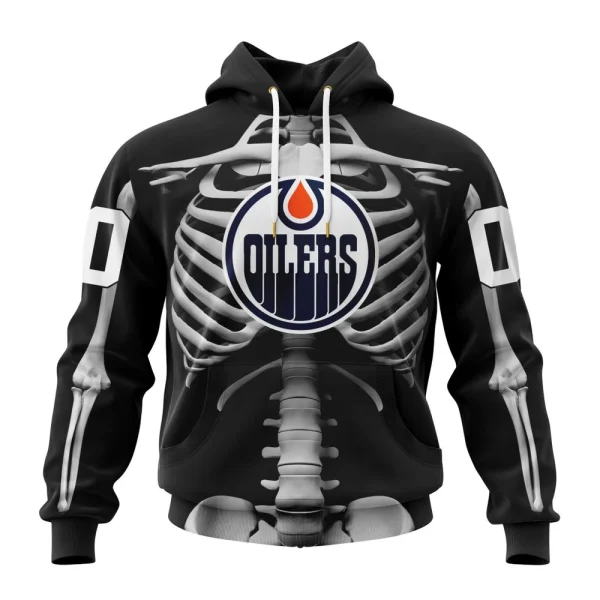Hoodie NHL Edmonton Oilers Special Skeleton Costume For Halloween St2301