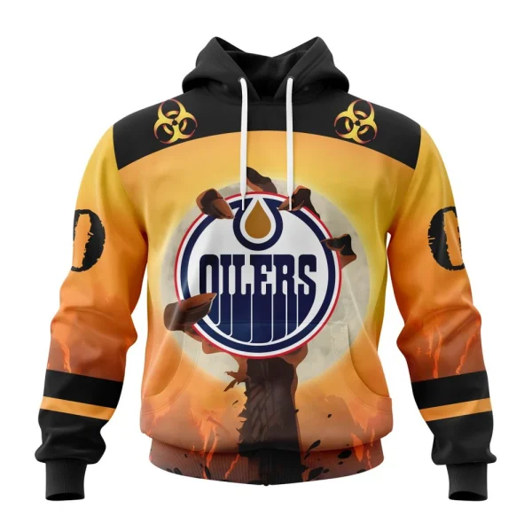 Hoodie NHL Edmonton Oilers Special Zombie Design For Halloween St2305