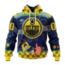 Hoodie NHL Edmonton Oilers Specialized Jersey With Spongebob