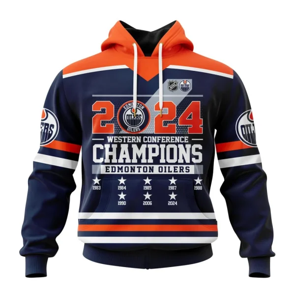 Hoodie NHL Edmonton Oilers Western Conference Champions St2403