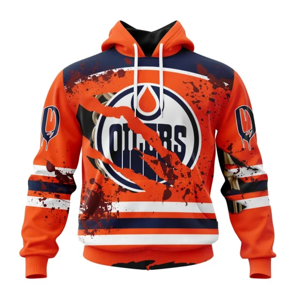 Hoodie NHL Edmonton Oilers, Specialized Design Jersey With Your Ribs For Halloween