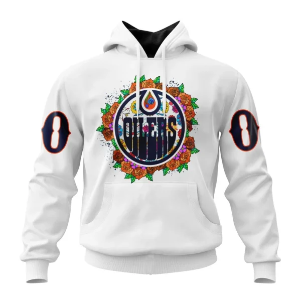 Hoodie NHL Edmonton Oilers, Specialized Unisex Kits Dia De Muertos