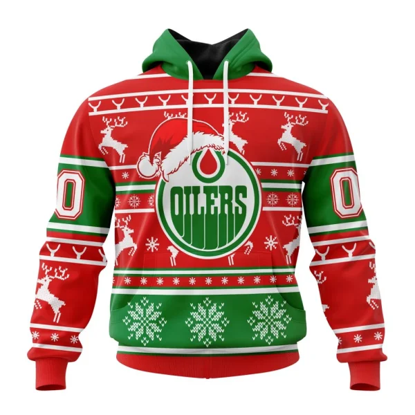 Hoodie NHL Edmonton Oilers, Specialized Unisex Christmas Is Coming V02