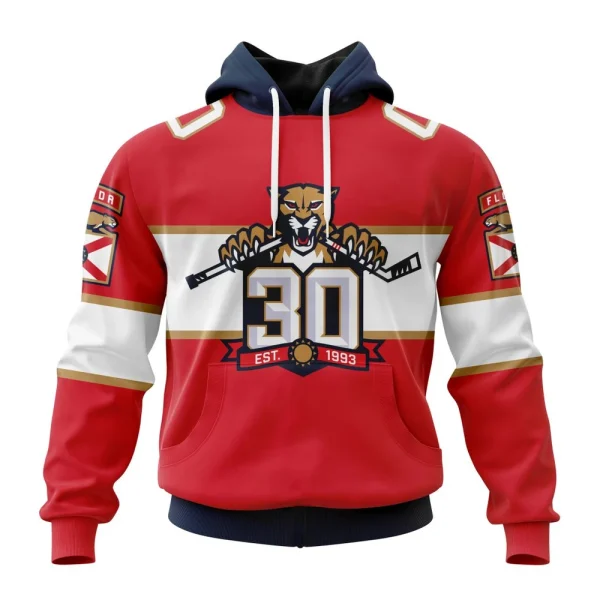 Hoodie NHL Florida Panthers Home With 30Th Anniversary Logo