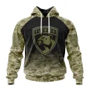 Hoodie NHL Florida Panthers Special Camo Design For Veterans Day St2302