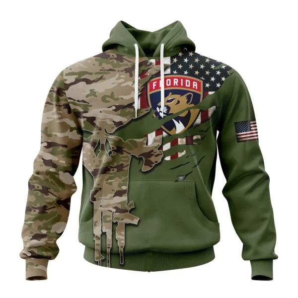 Hoodie NHL Florida Panthers Special Camo Skull Design St2303