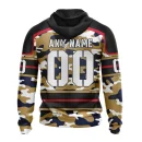 Hoodie NHL Florida Panthers, Specialized Design Wih Camo Team Color And Military Force Logo
