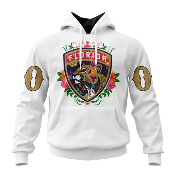 Hoodie NHL Florida Panthers, Specialized Unisex Kits Dia De Muertos