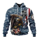 Hoodie NHL Los Angeles Kings Honor Us Navy Veterans St2202