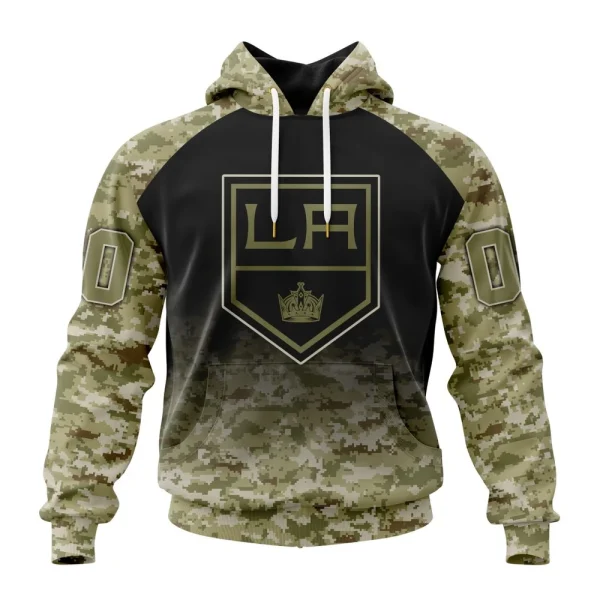 Hoodie NHL Los Angeles Kings Special Camo Design For Veterans Day St2302