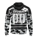 Hoodie NHL Los Angeles Kings, Specialized Design Wih Camo Team Color And Military Force Logo