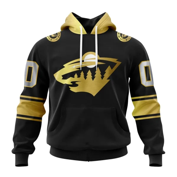 Hoodie NHL Minnesota Wild Special Black And Gold Design St2401