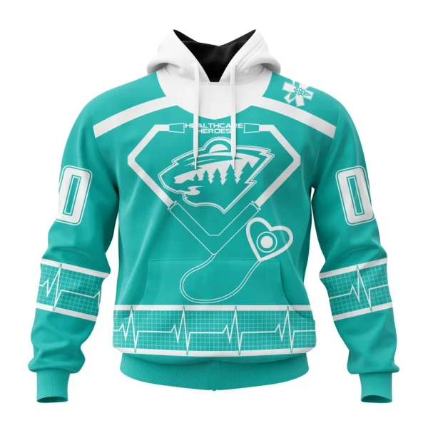 Hoodie NHL Minnesota Wild Special Design Honoring Healthcare Heroes St2301