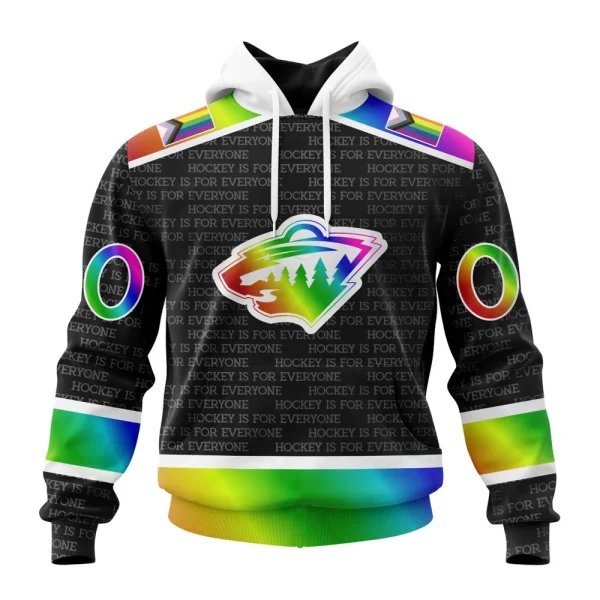 Hoodie NHL Minnesota Wild Special Pride Design Hockey Is For Everyone