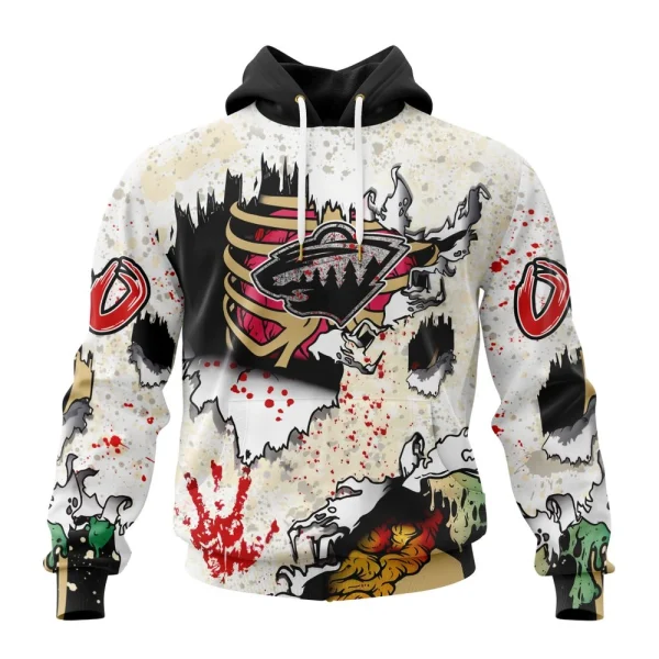 Hoodie NHL Minnesota Wild Special Zombie Style For Halloween St2304