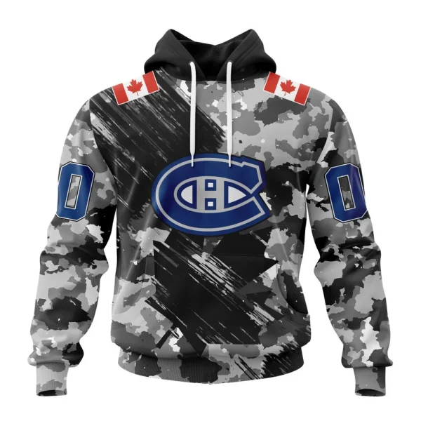 Hoodie NHL Montreal Canadiens Special Camo Armed Forces Design St2301