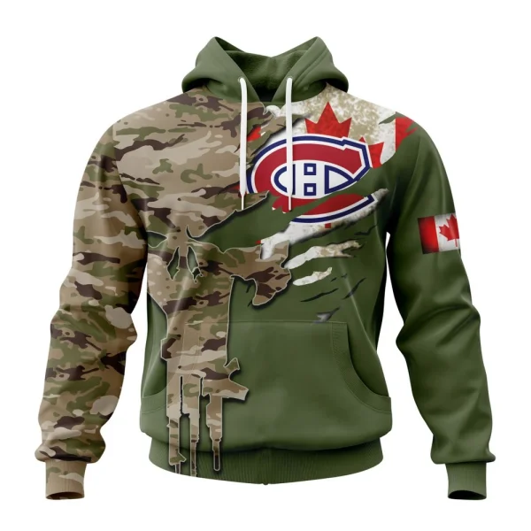 Hoodie NHL Montreal Canadiens Special Camo Skull Design St2303
