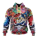 Hoodie NHL Nashville Predators Special Grateful Dead Design St2304