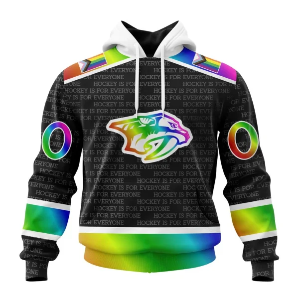 Hoodie NHL Nashville Predators Special Pride Design Hockey Is For Everyone