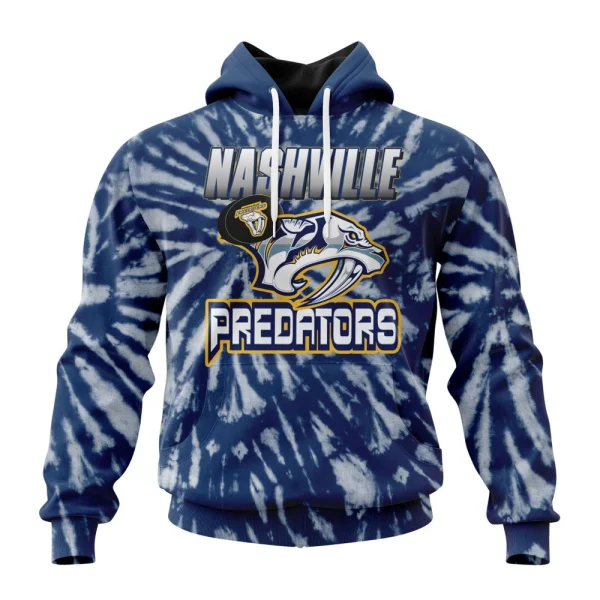 Hoodie NHL Nashville Predators Special Retro Vintage Tie Dye St2201
