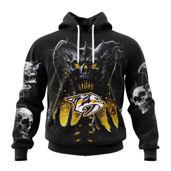 Hoodie NHL Nashville Predators Special Skull Art Design St2301
