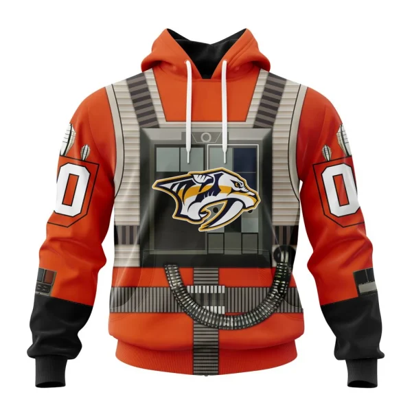 Hoodie NHL Nashville Predators Star Wars Rebel Pilot Design St2201