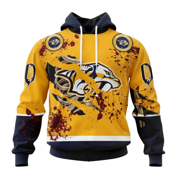 Hoodie NHL Nashville Predators, Specialized Design Jersey With Your Ribs For Halloween