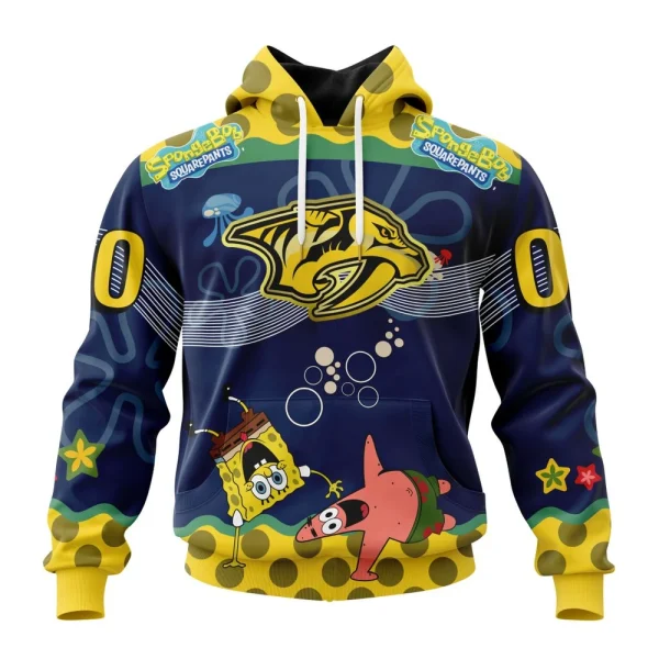 Hoodie NHL Nashville Predators, Specialized Jersey With Spongebob