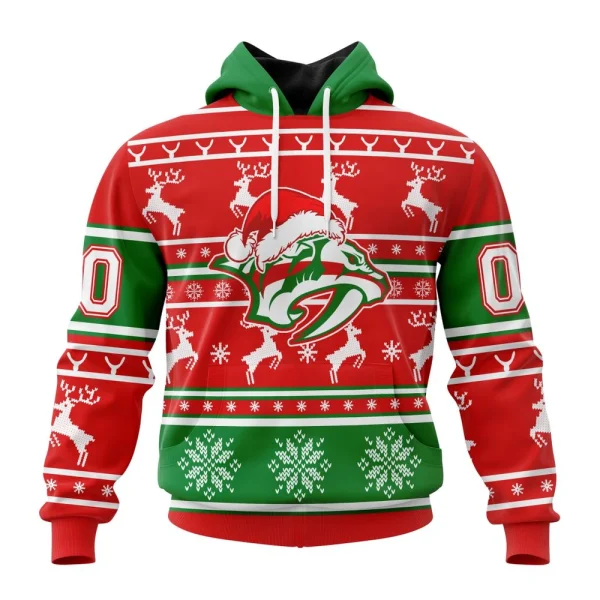 Hoodie NHL Nashville Predators, Specialized Unisex Christmas Is Coming V02