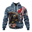 Hoodie NHL New Jersey Devils Honor Us Navy Veterans St2202