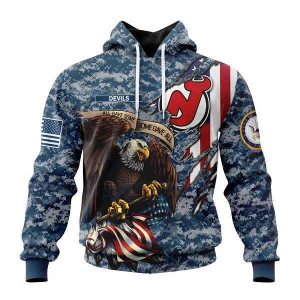 Hoodie NHL New Jersey Devils Honor Us Navy Veterans St2202