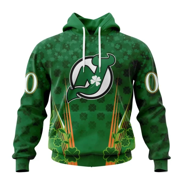 Hoodie NHL New Jersey Devils Special Design For St. Patrick's Day St2402