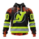 Hoodie NHL New Jersey Devils Special Design Honoring Firefighters St2401