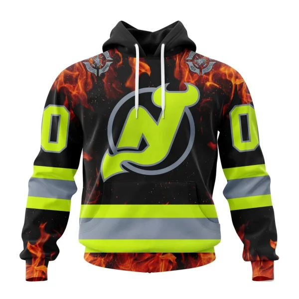 Hoodie NHL New Jersey Devils Special Design Honoring Firefighters St2401