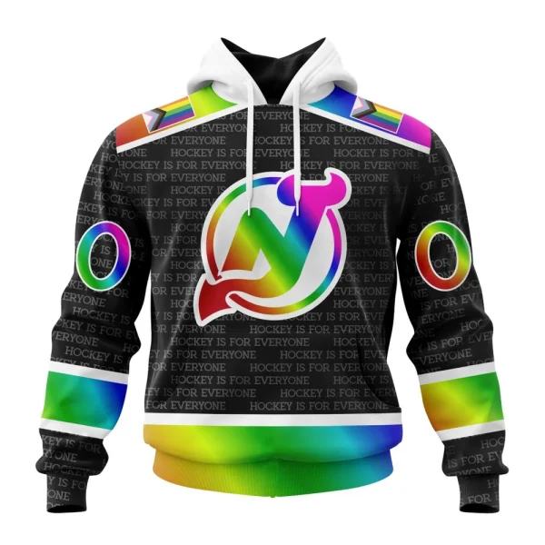 Hoodie NHL New Jersey Devils Special Pride Design Hockey Is For Everyone