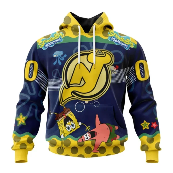 Hoodie NHL New Jersey Devils, Specialized Jersey With Spongebob