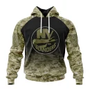 Hoodie NHL New York Islanders Special Camo Design For Veterans Day St2302