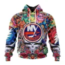 Hoodie NHL New York Islanders Special Grateful Dead Design St2304