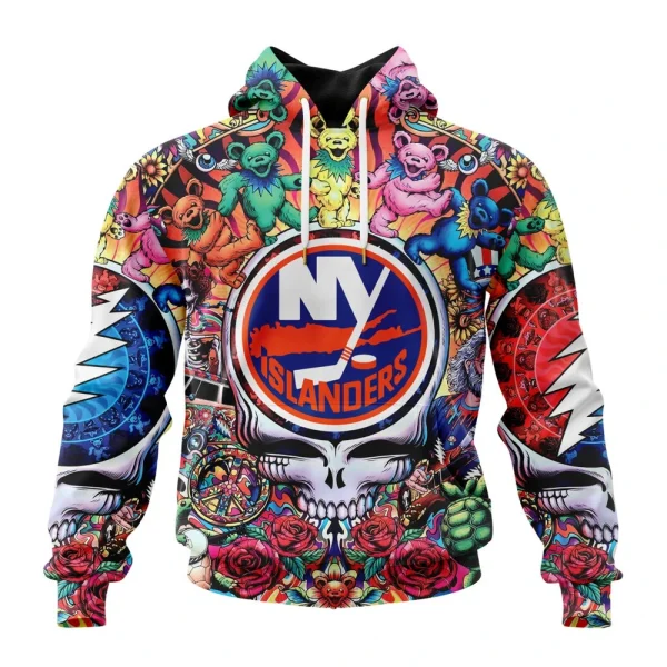 Hoodie NHL New York Islanders Special Grateful Dead Design St2304
