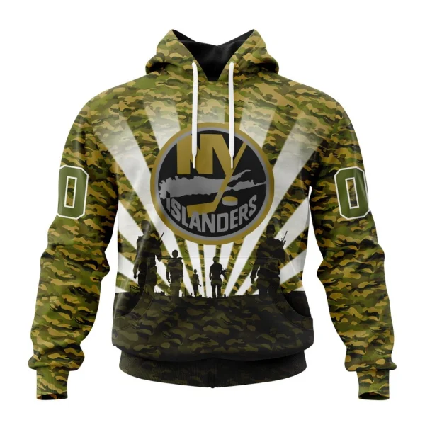 Hoodie NHL New York Islanders Special Military Camo Kits For Veterans Day And Rememberance Day St2201