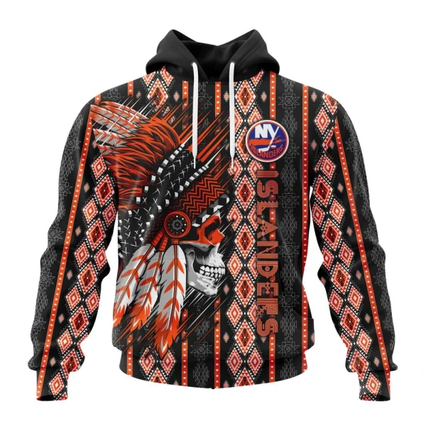 Hoodie NHL New York Islanders Special Skull Native Design St2301