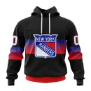 Hoodie NHL New York Rangers Special Black And Gradient Design St2301