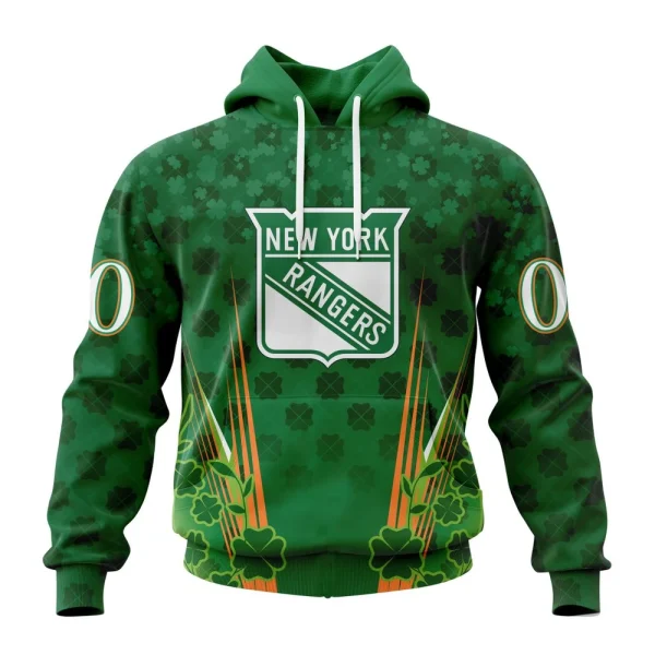 Hoodie NHL New York Rangers Special Design For St. Patrick's Day St2402
